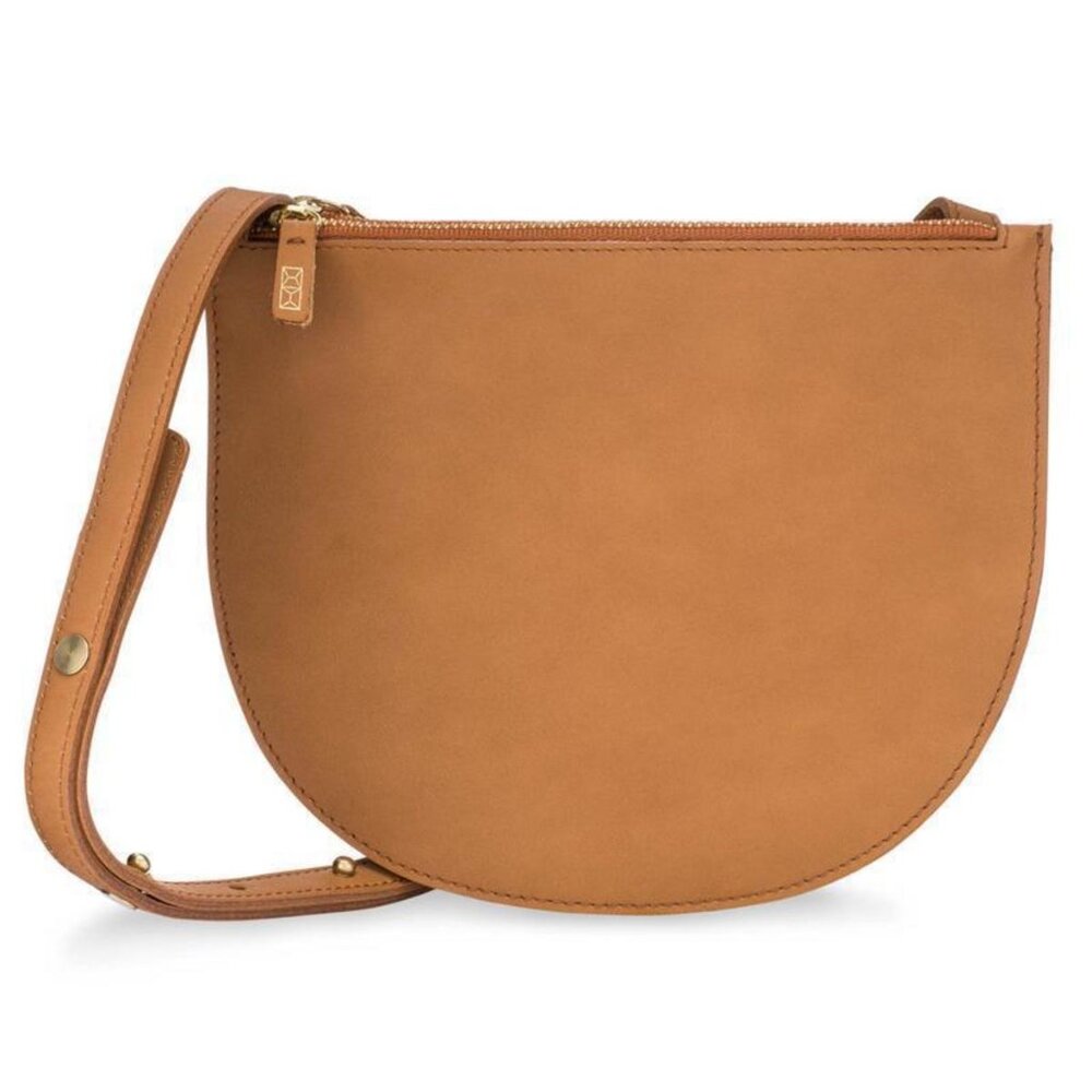 Minor History Leather Smile Crossbody Handbag Bag - Oiled Saddle